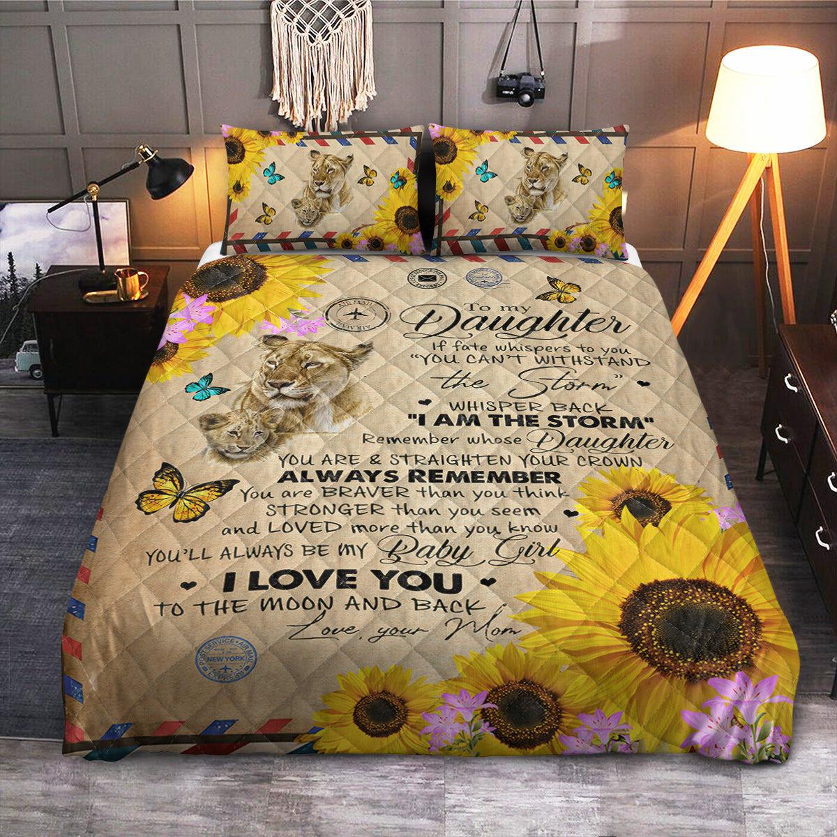 FDT To My Daughter  Quilt Bedding Set