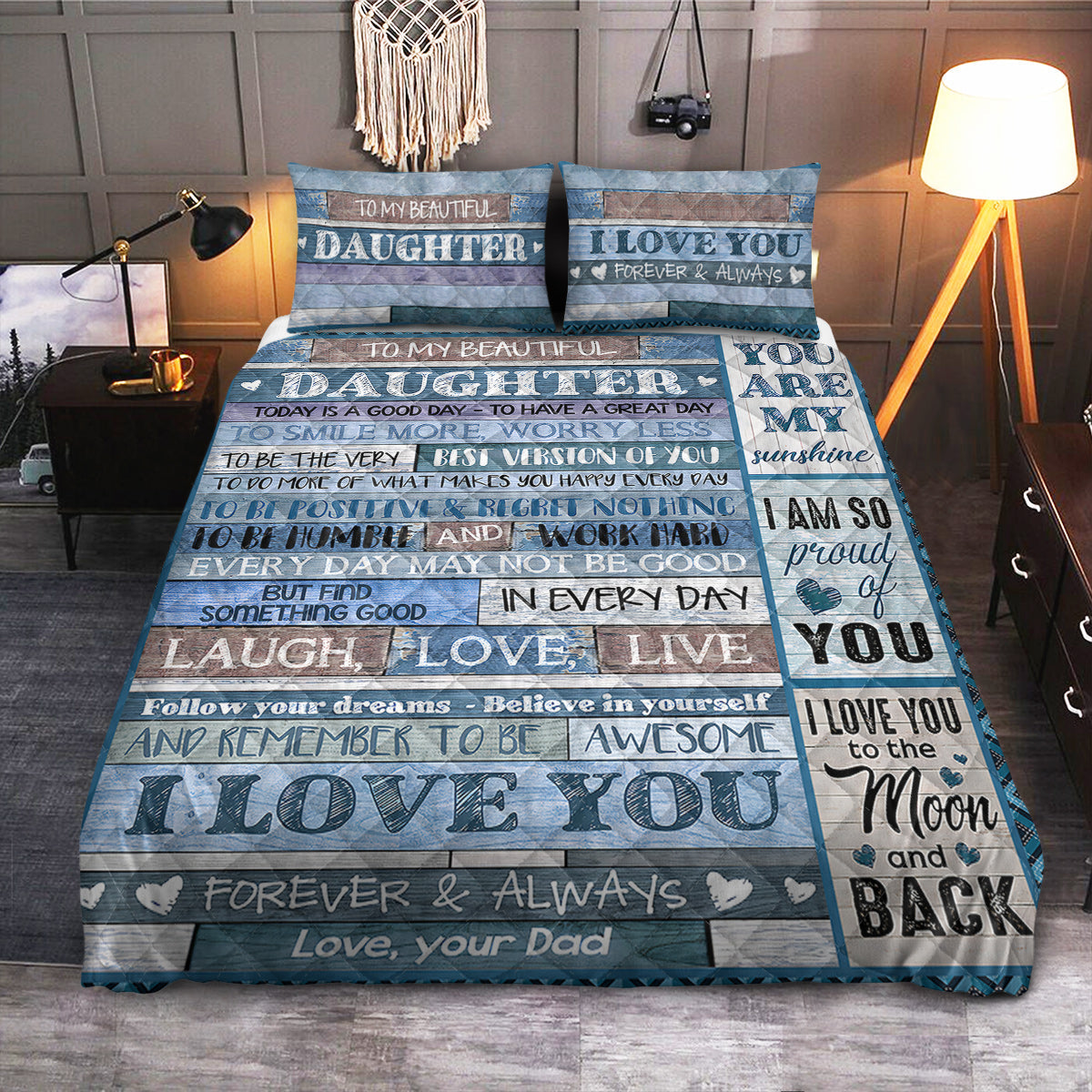 FDT To My Daughter  Quilt Bedding Set