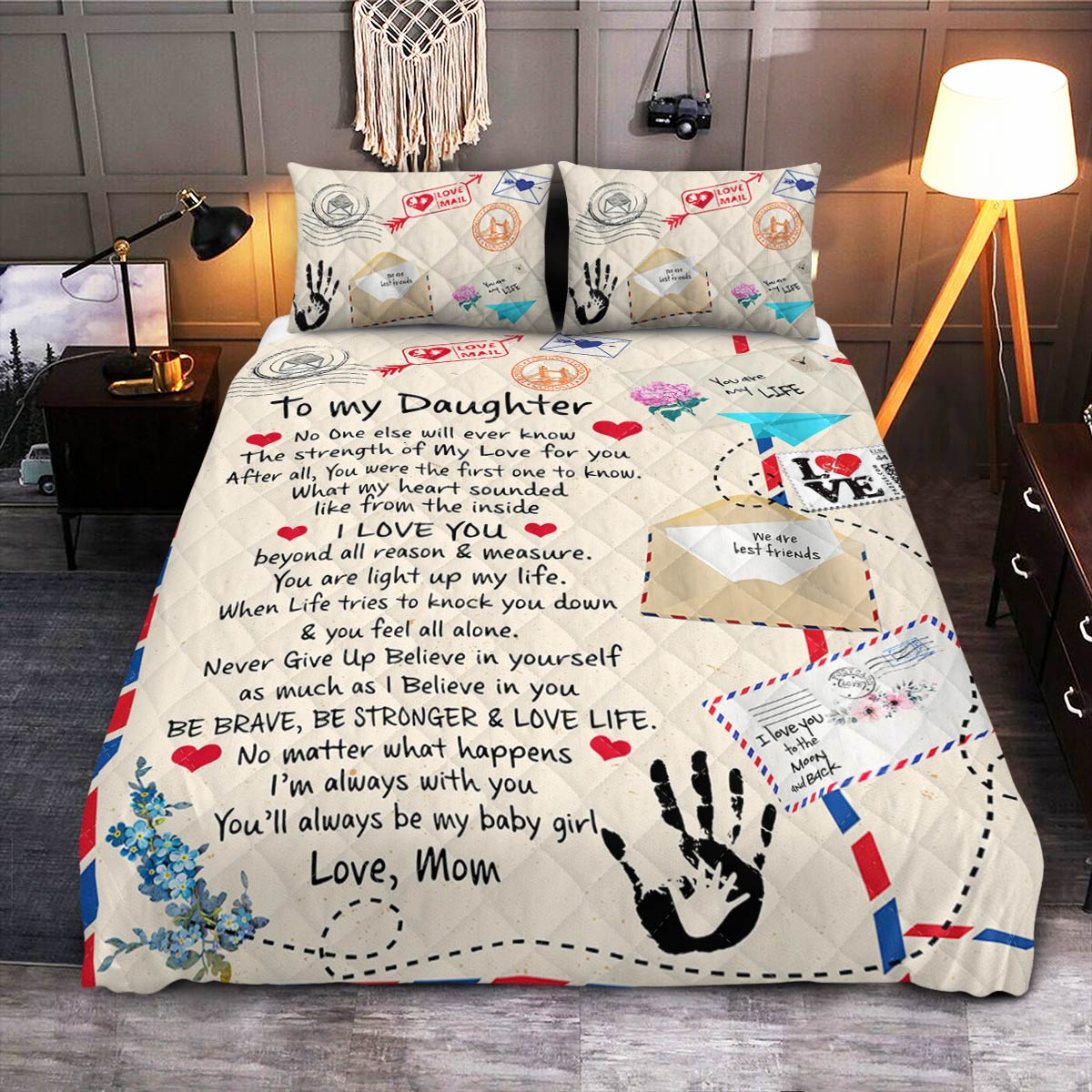 FDT To My Daughter  Quilt Bedding Set