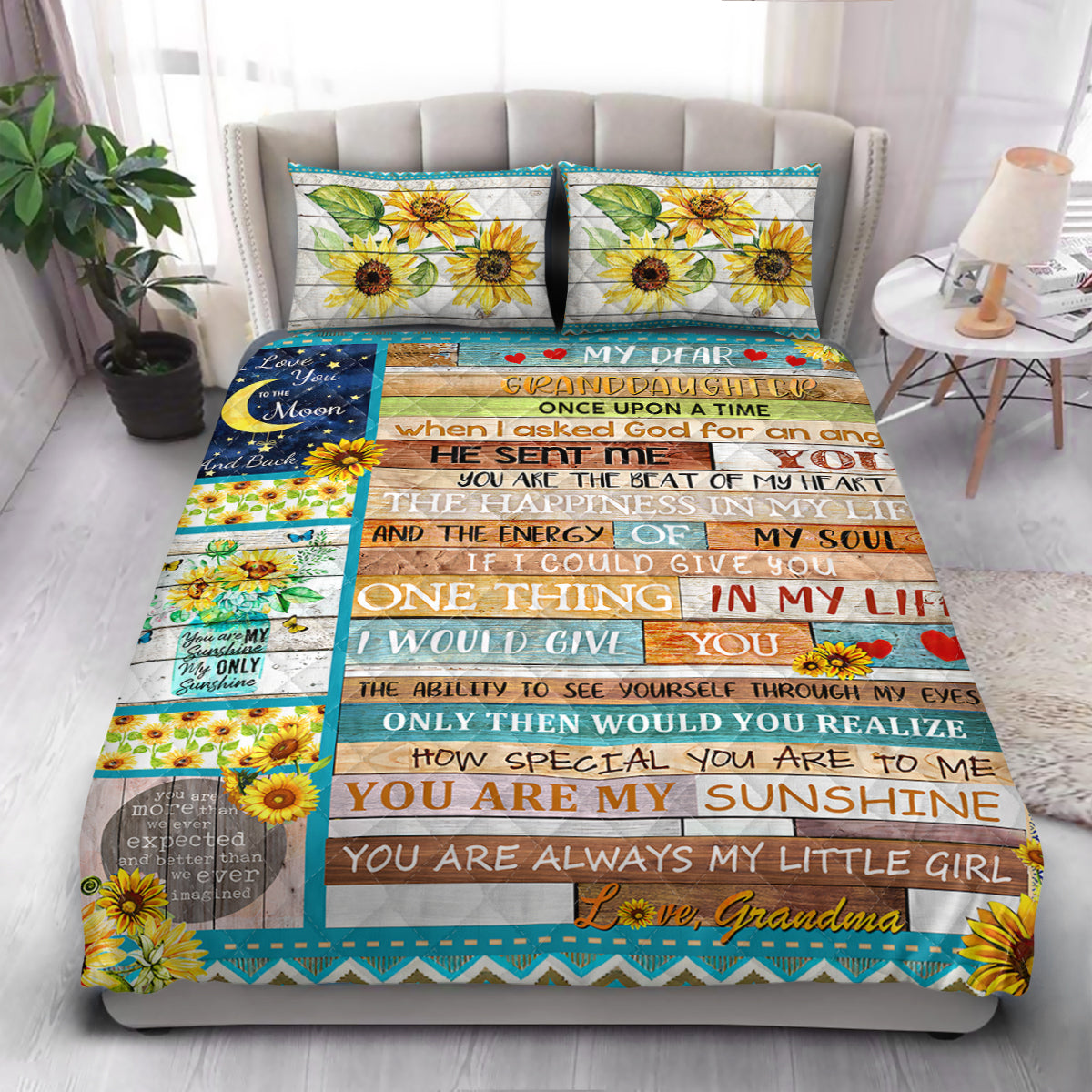 FGD Grandma To Granddaughter  Quilt Bedding Set