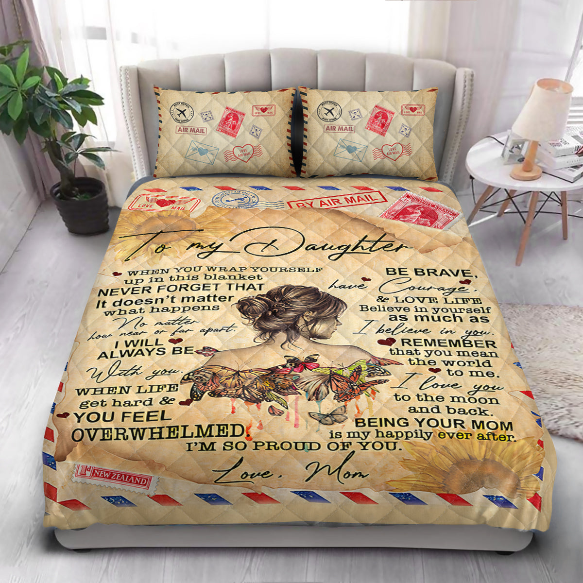 FDT To My Daughter  Quilt Bedding Set
