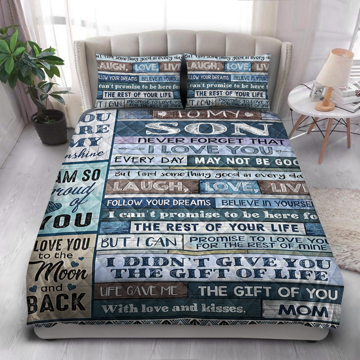 FSN To My Son  Quilt Bedding Set