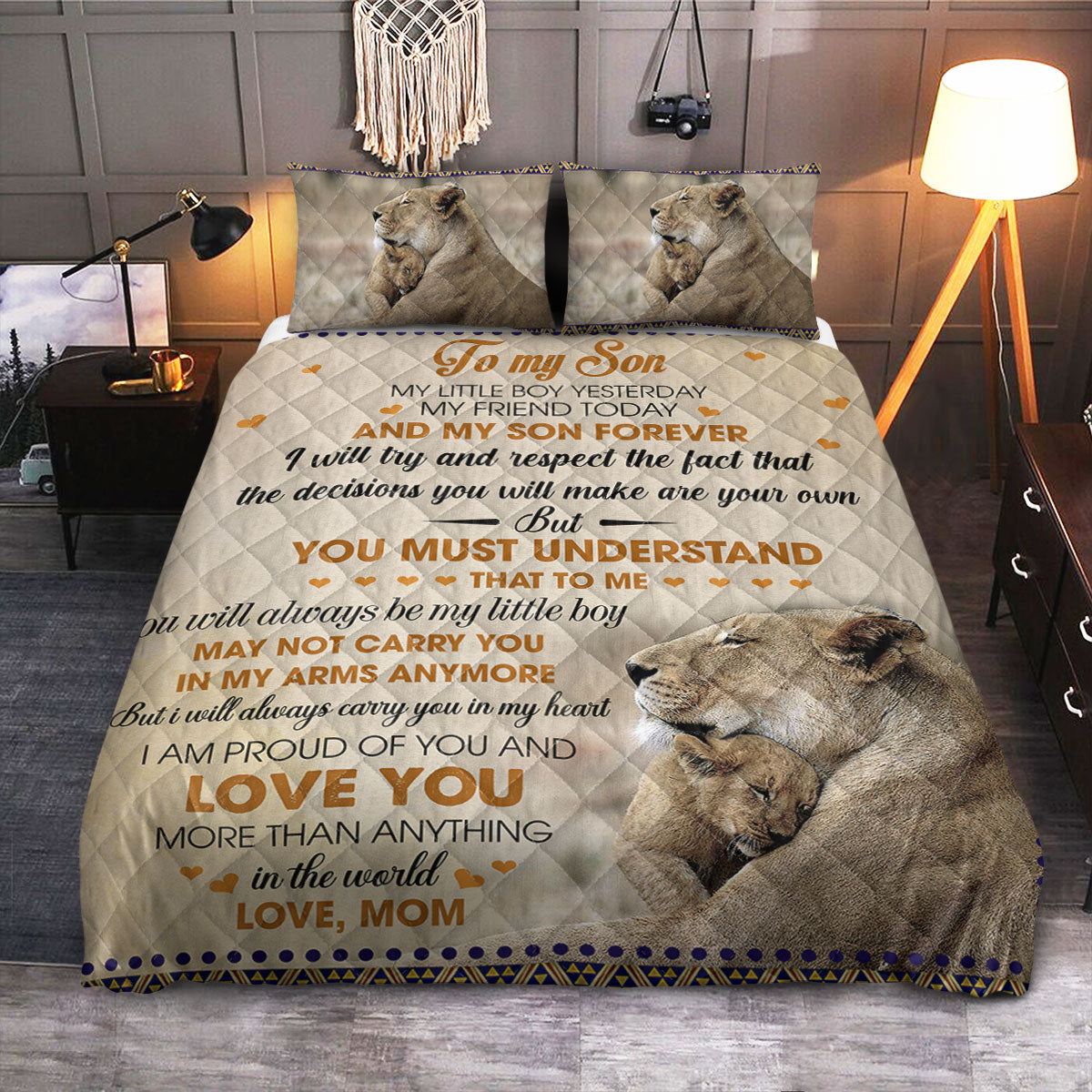 FSN To My Son  Quilt Bedding Set