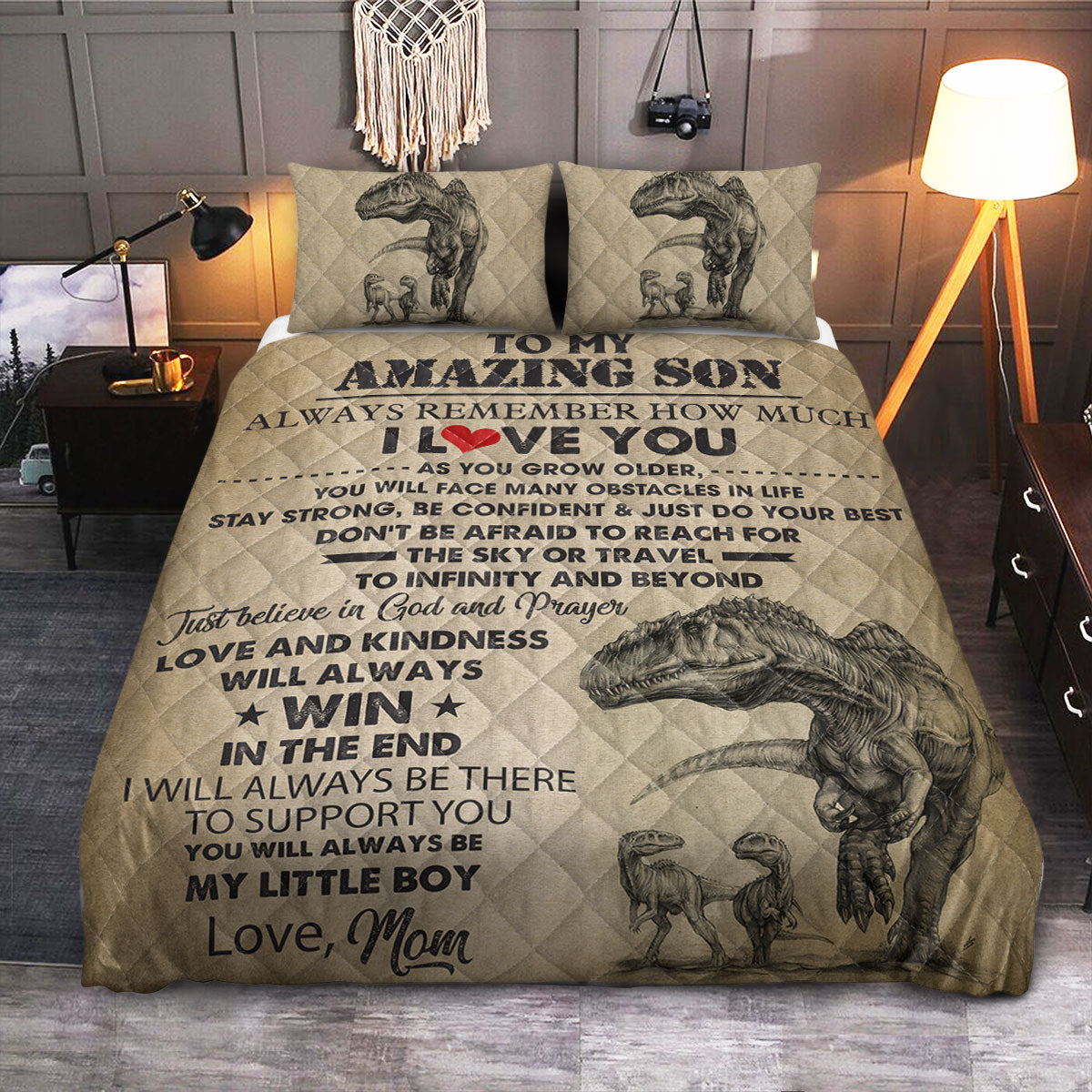 FSN To My Son  Quilt Bedding Set