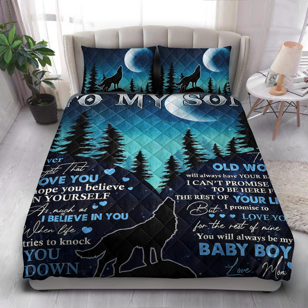 FSN To My Son  Quilt Bedding Set