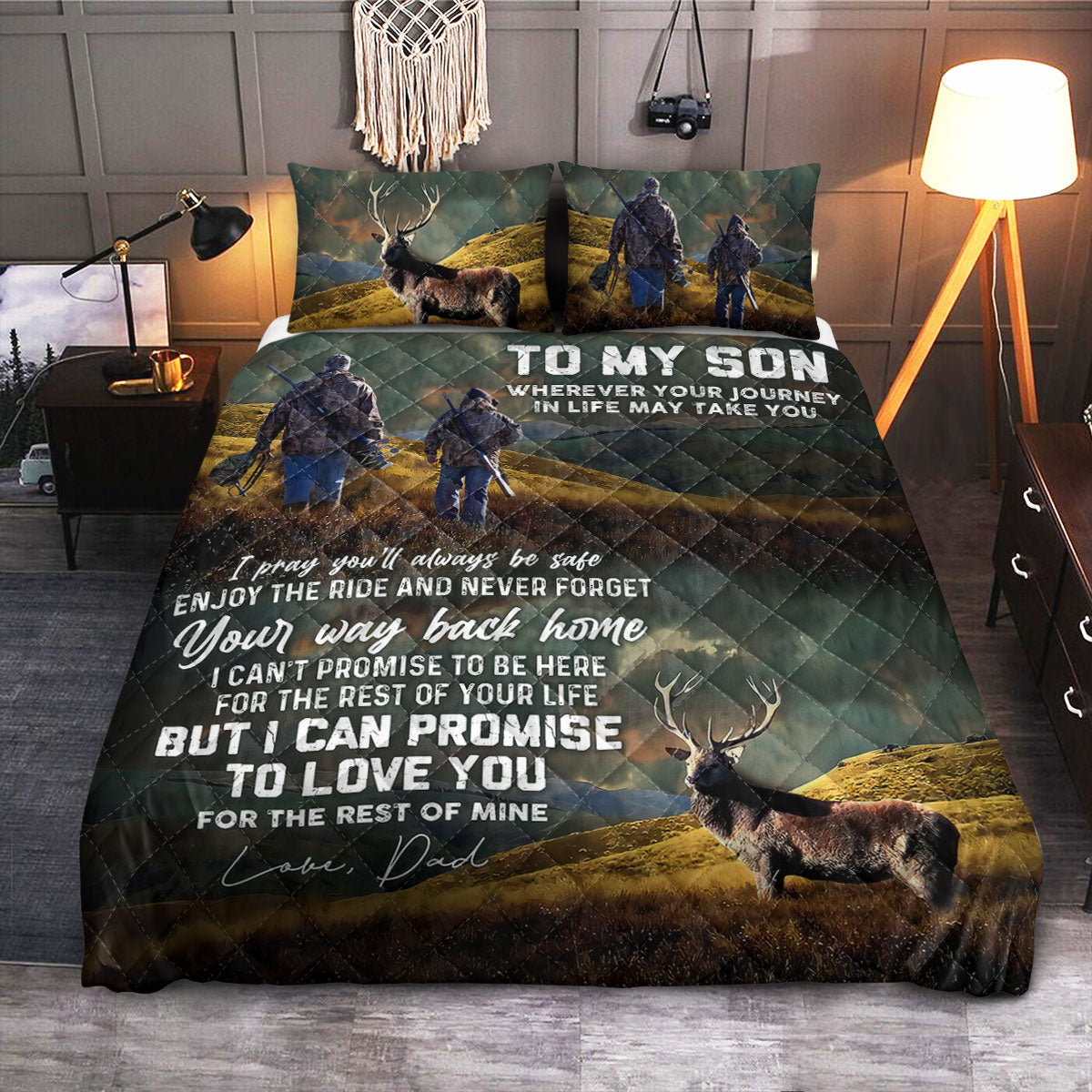 FSN To My Son  Quilt Bedding Set