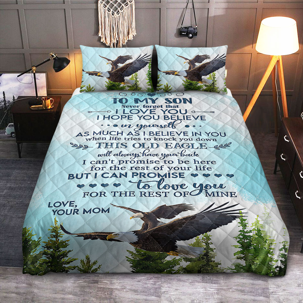 FSN To My Son  Quilt Bedding Set