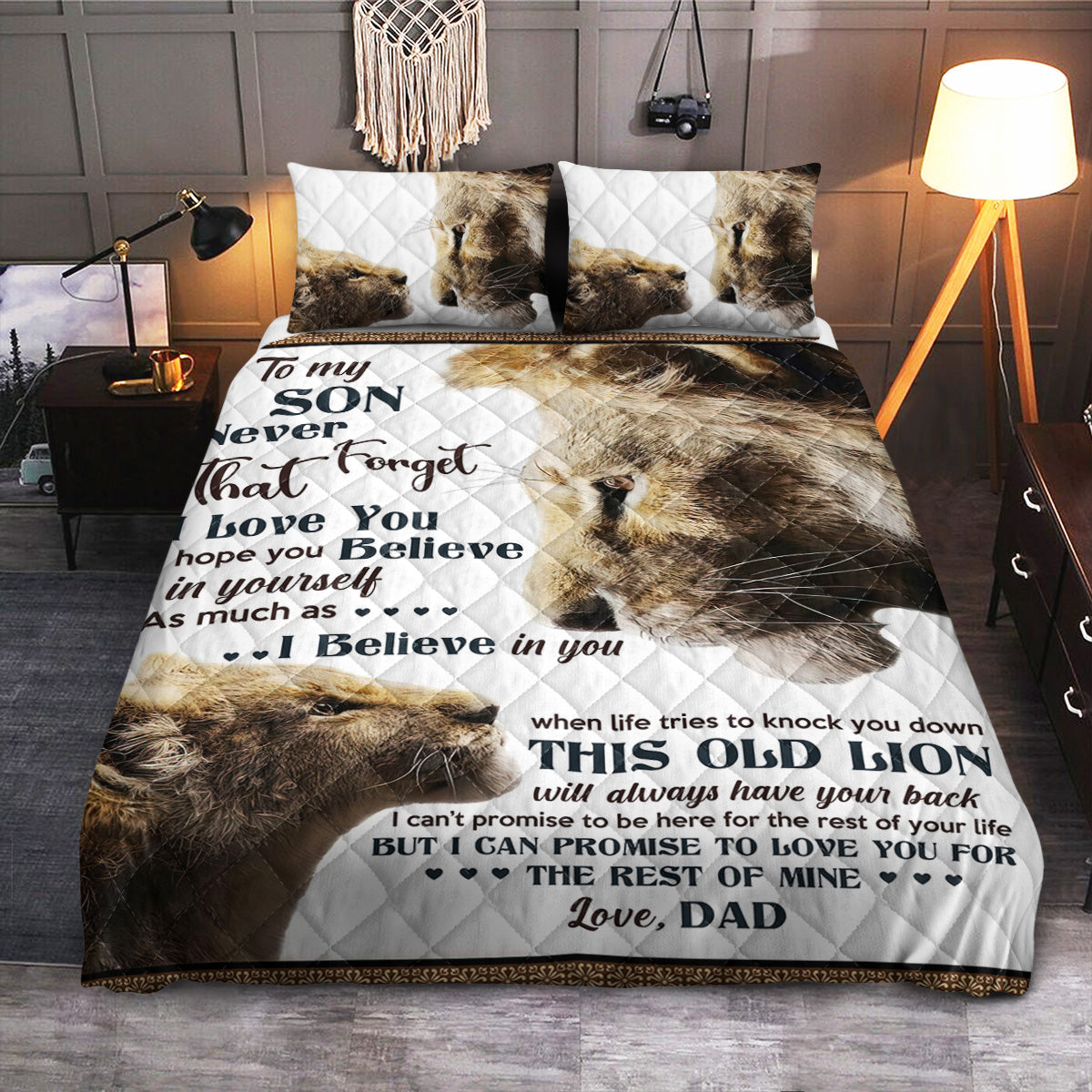 FSN To My Son  Quilt Bedding Set