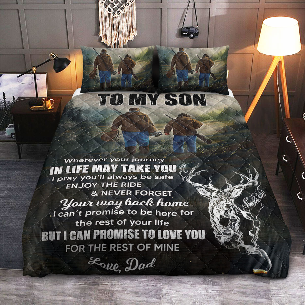 FSN To My Son  Quilt Bedding Set