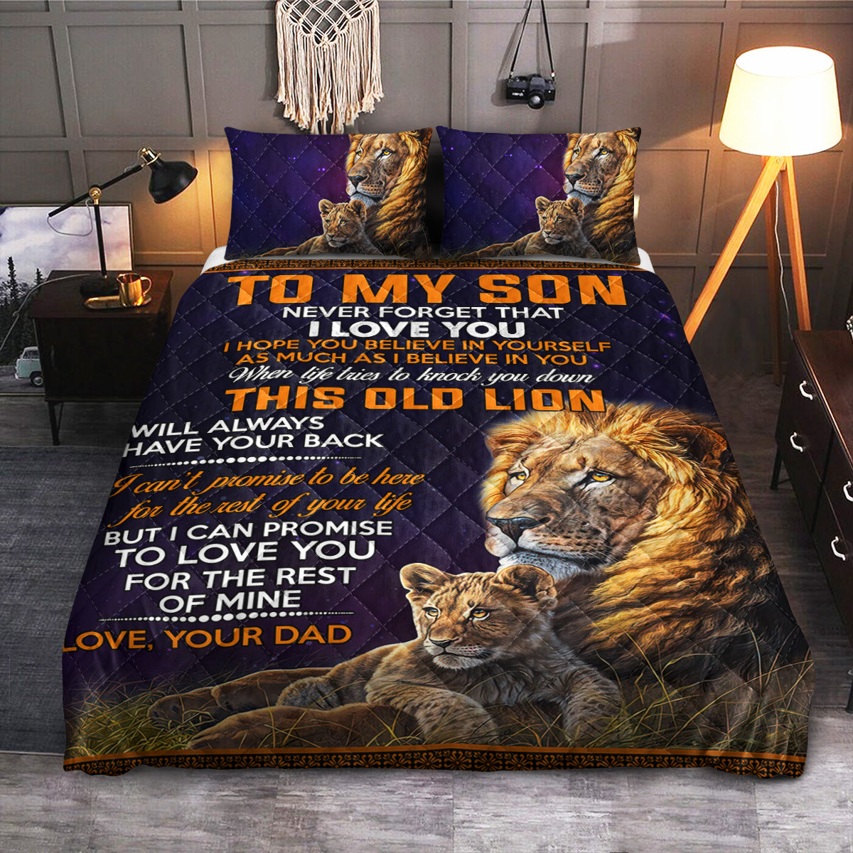FSN To My Son  Quilt Bedding Set
