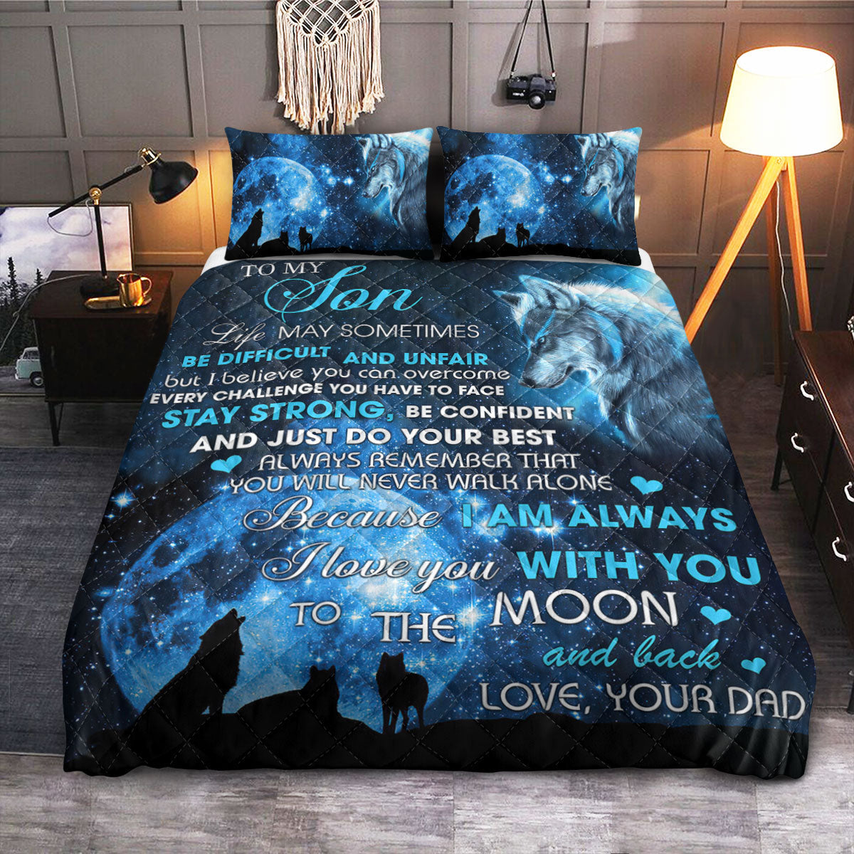 FSN To My Son  Quilt Bedding Set