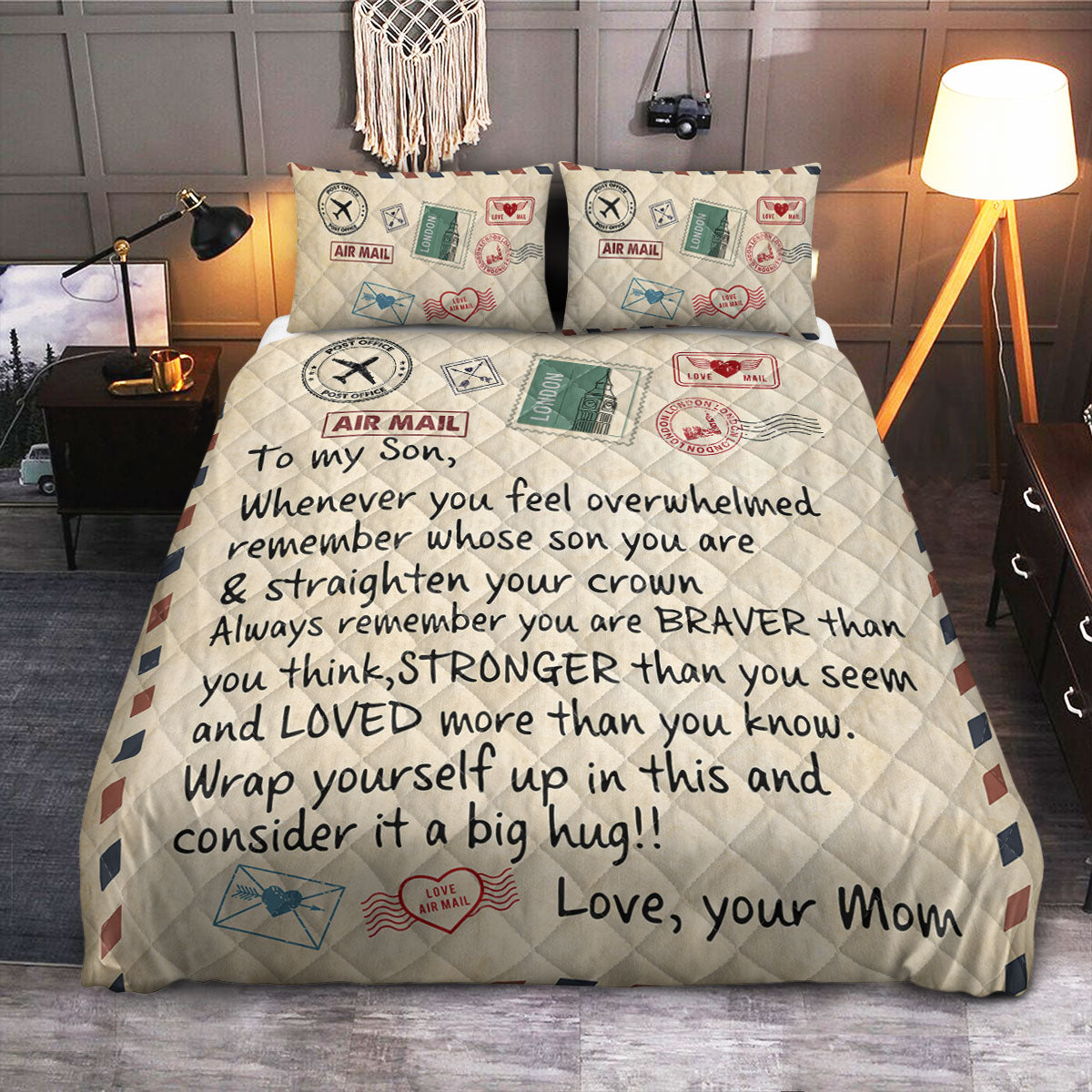 FSN To My Son  Quilt Bedding Set