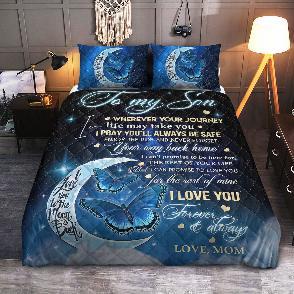 FSN To My Son  Quilt Bedding Set