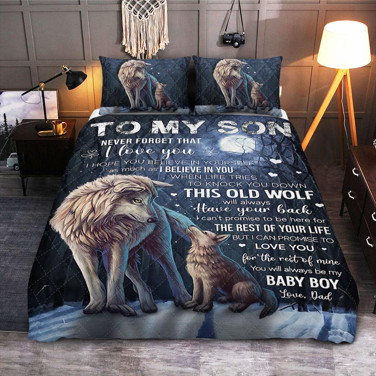 FSN To My Son  Quilt Bedding Set