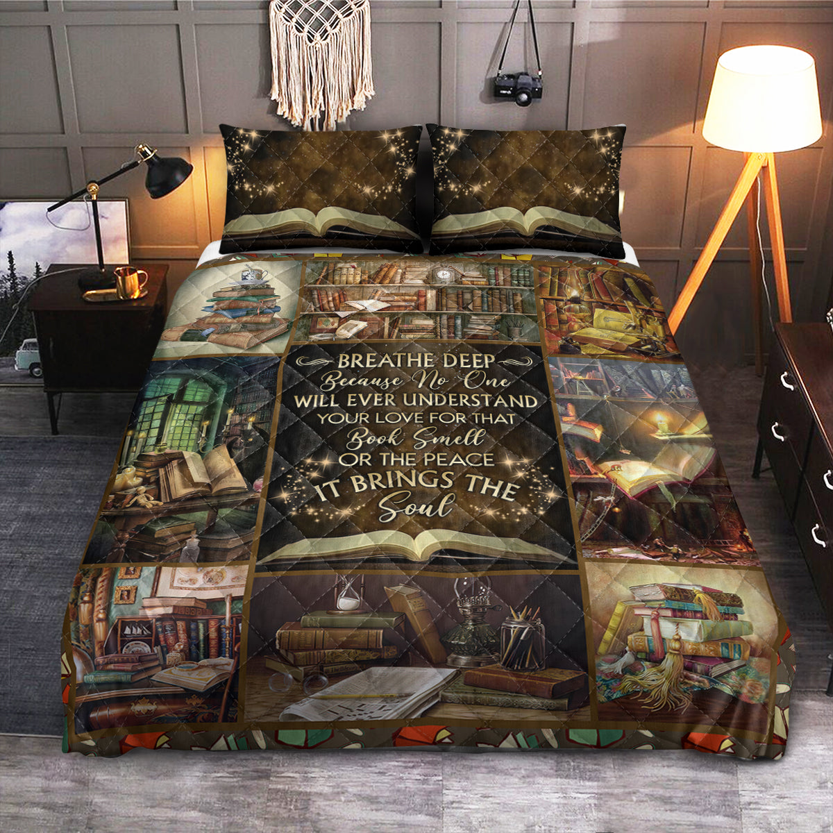 Book Lover I Love Reading  Quilt Bedding Set