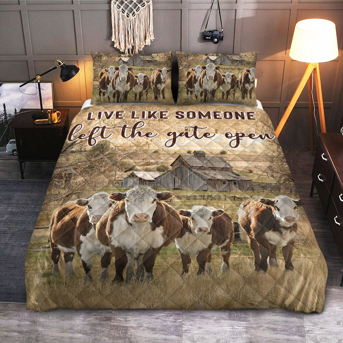 Farm Cow Live Someone  Quilt Bedding Set
