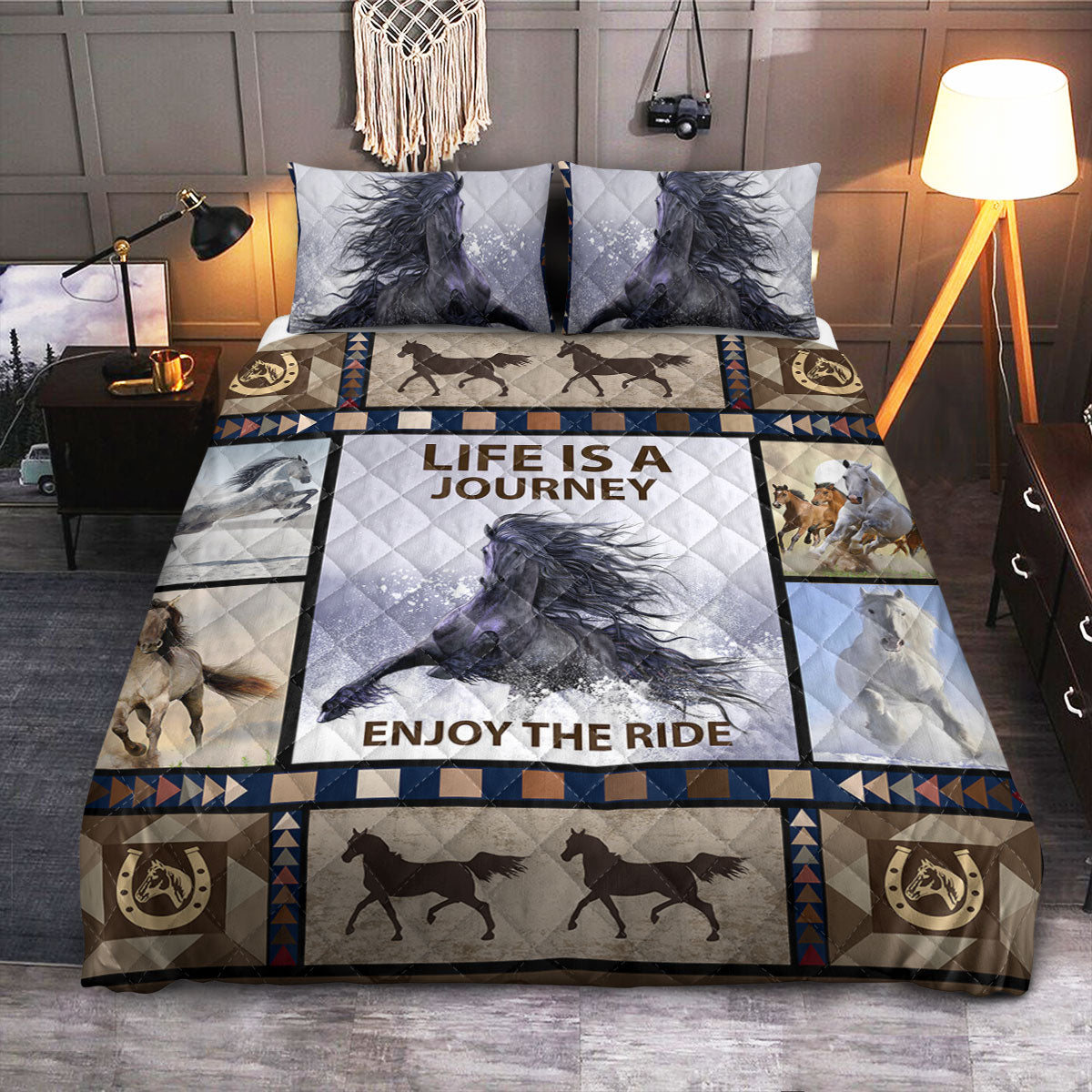 Farm Horse Enjoy The Ride  Quilt Bedding Set