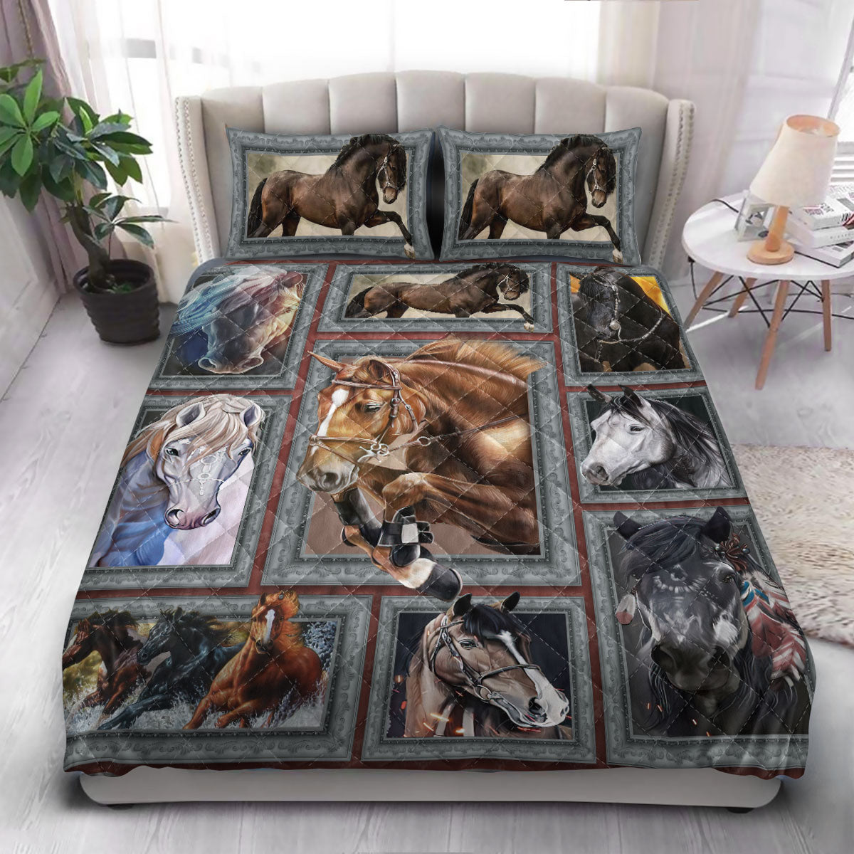 Horse Frame  Quilt Bedding Set