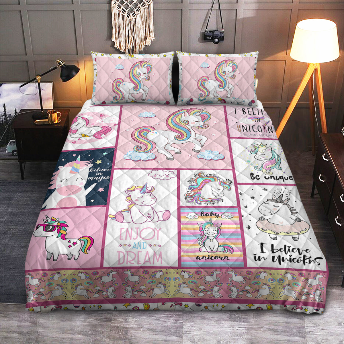 Unicorn Are Real  Quilt Bedding Set