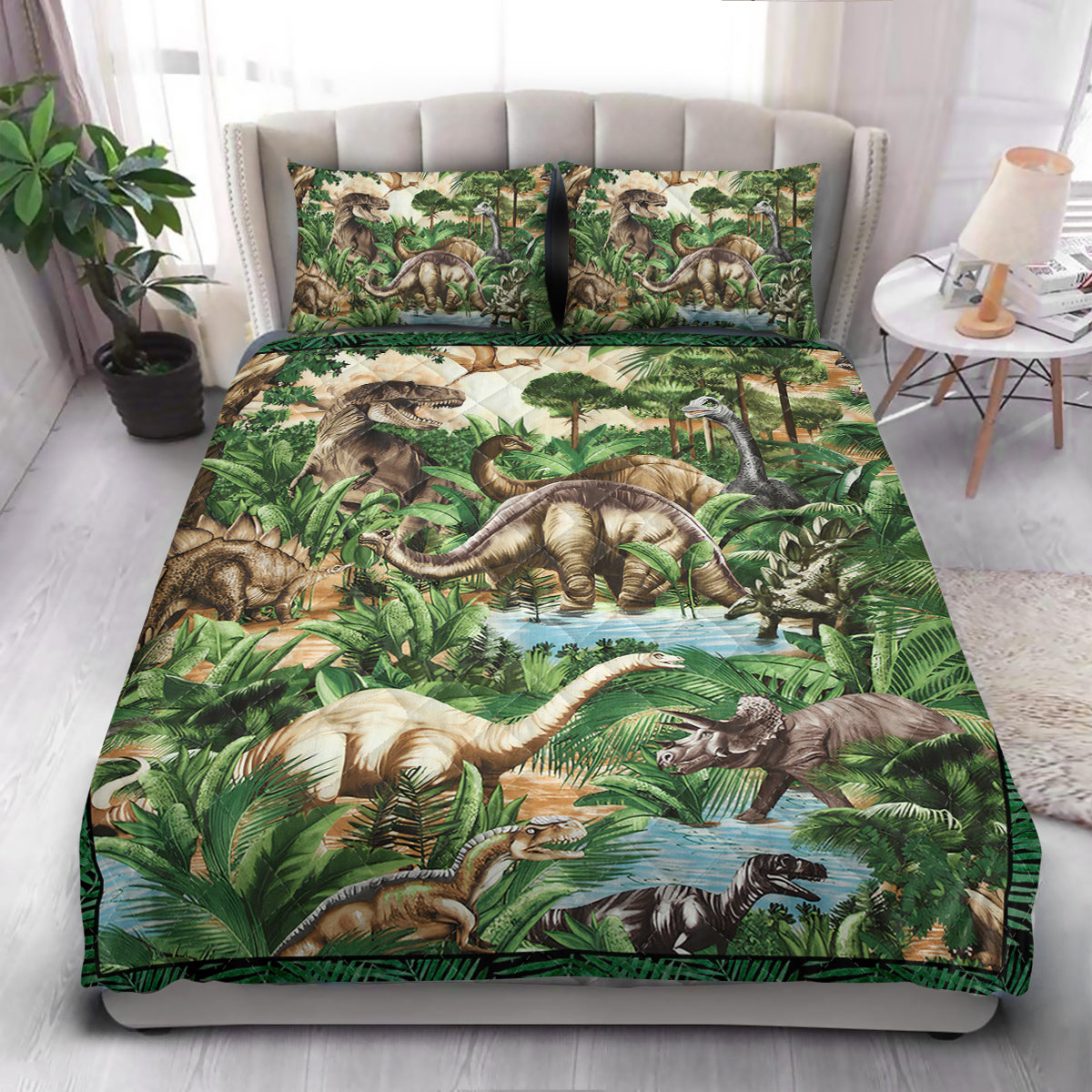 Dinosaur  Quilt Bedding Set