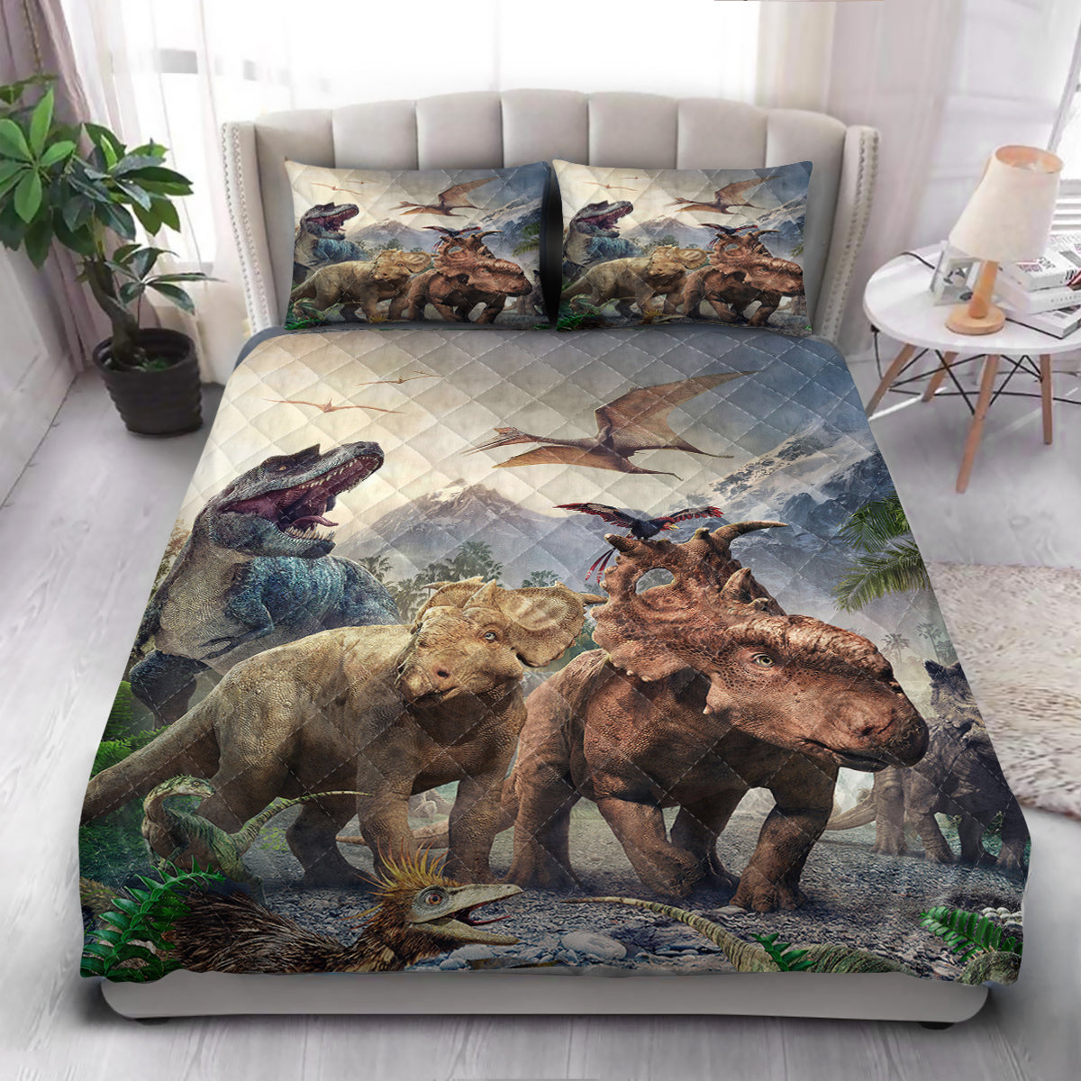 Dinosaur  Quilt Bedding Set