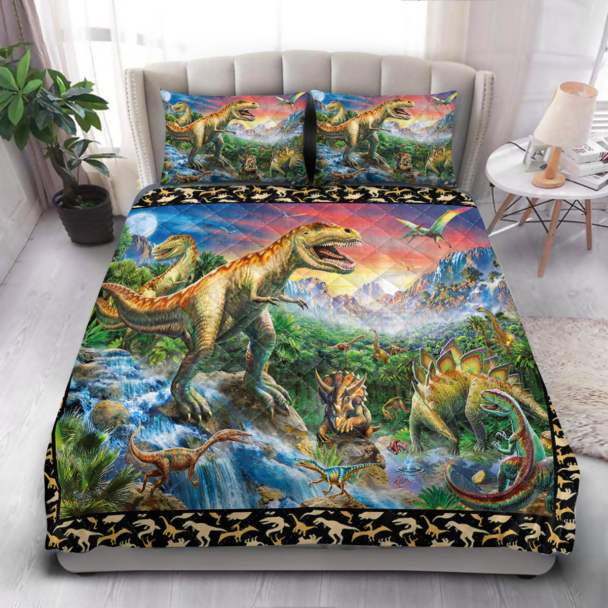 Dinosaur  Quilt Bedding Set