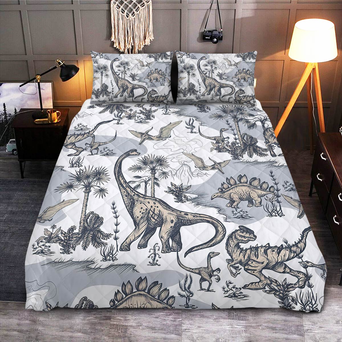 Dinosaur  Quilt Bedding Set