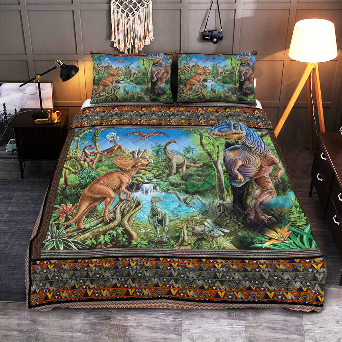 Dinosaur  Quilt Bedding Set