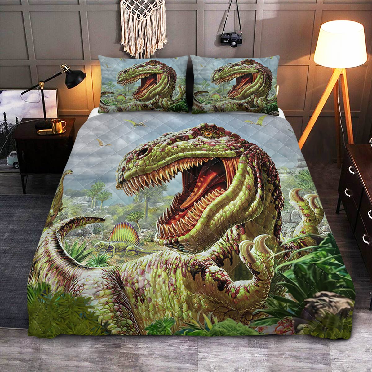 Dinosaur  Quilt Bedding Set