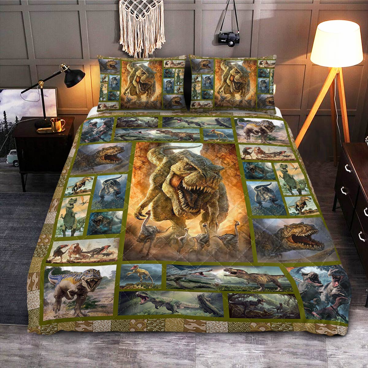 Dinosaur  Quilt Bedding Set