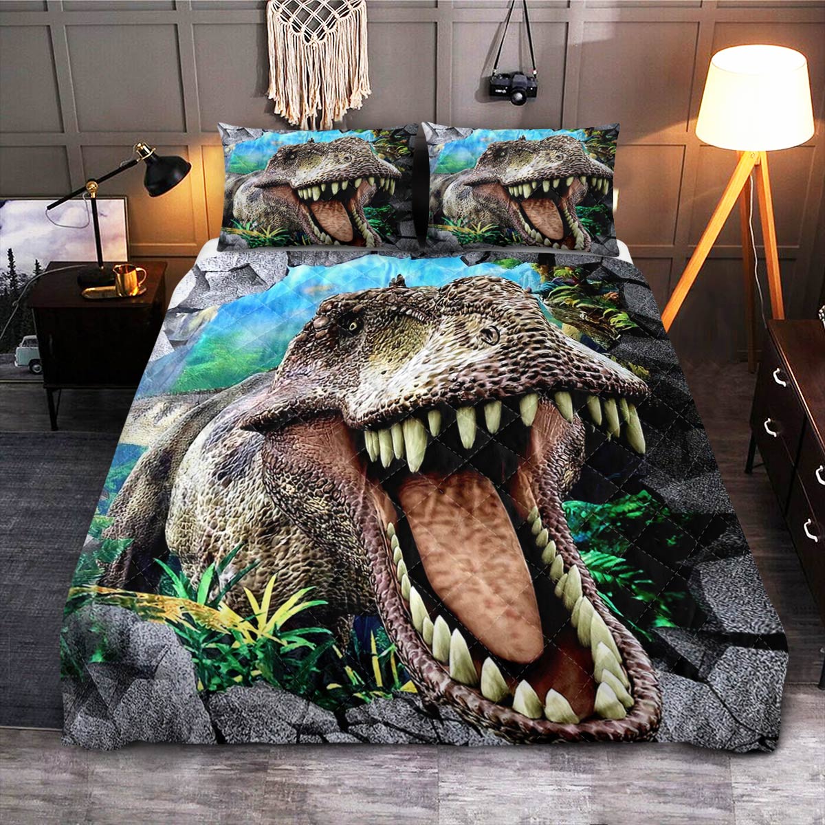 Dinosaur  Quilt Bedding Set
