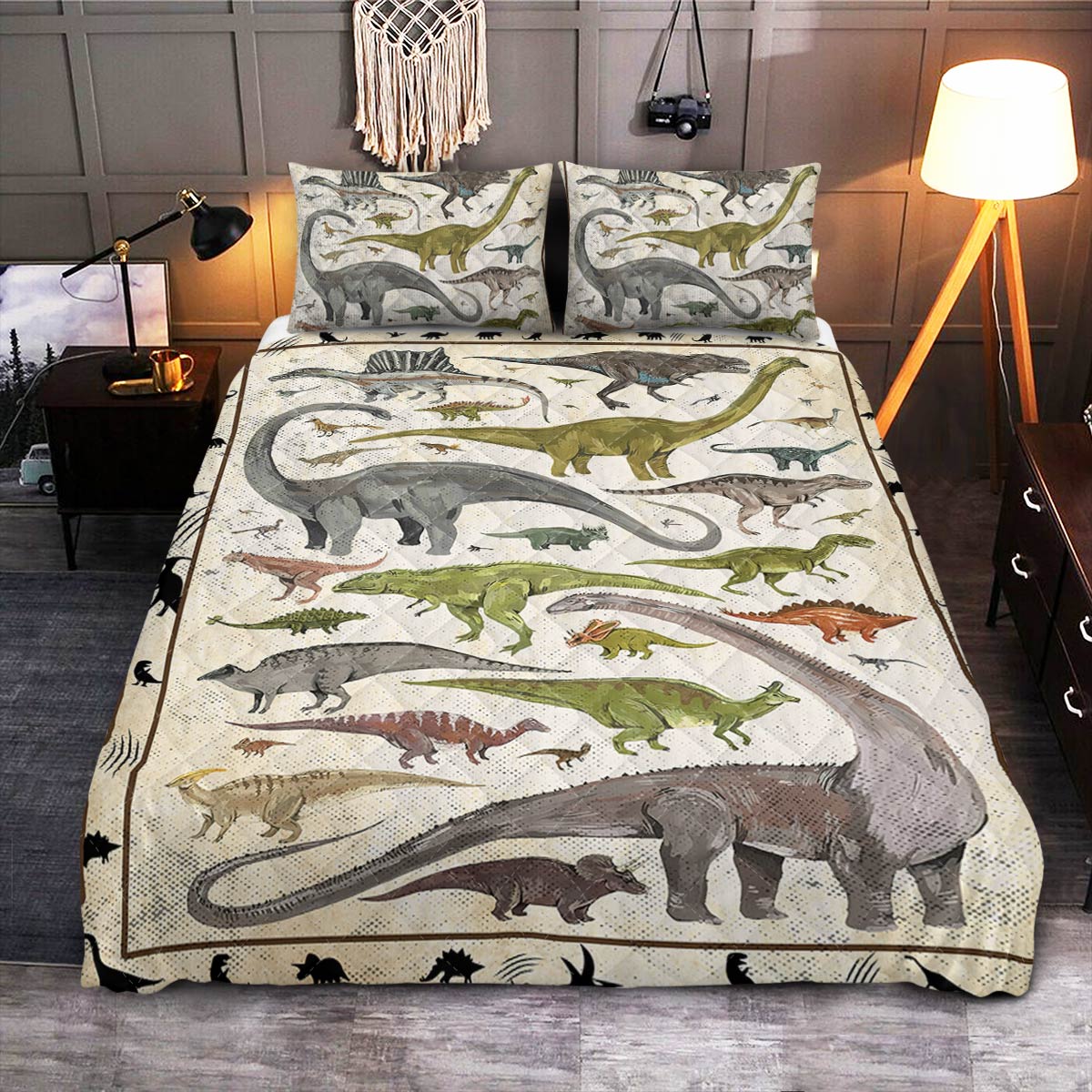 Dinosaur  Quilt Bedding Set