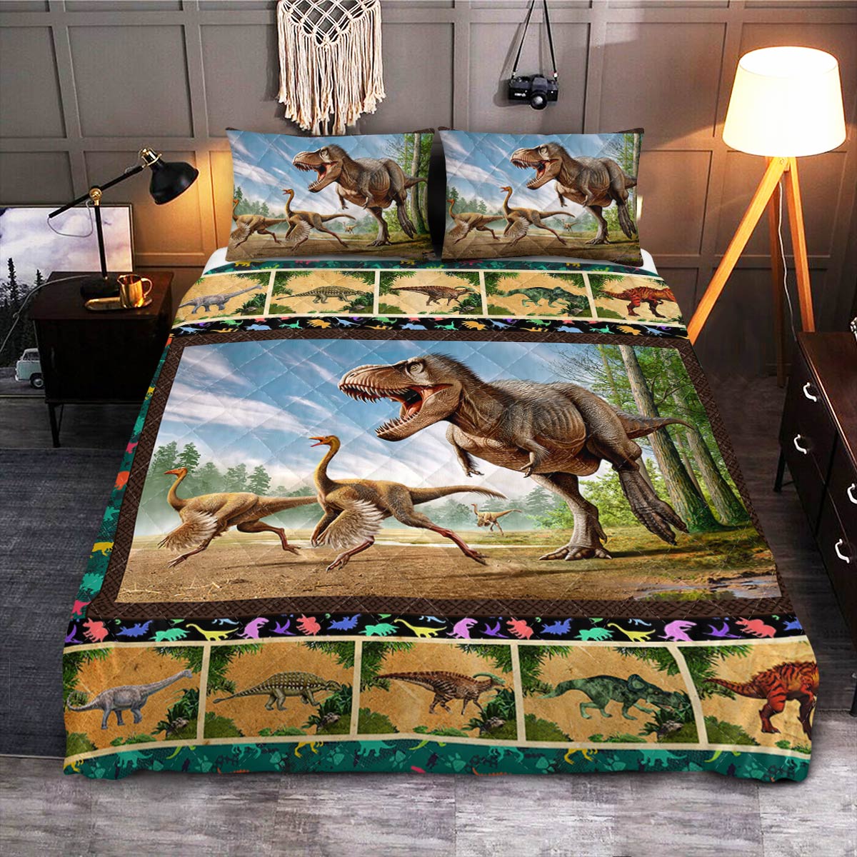 Dinosaur  Quilt Bedding Set