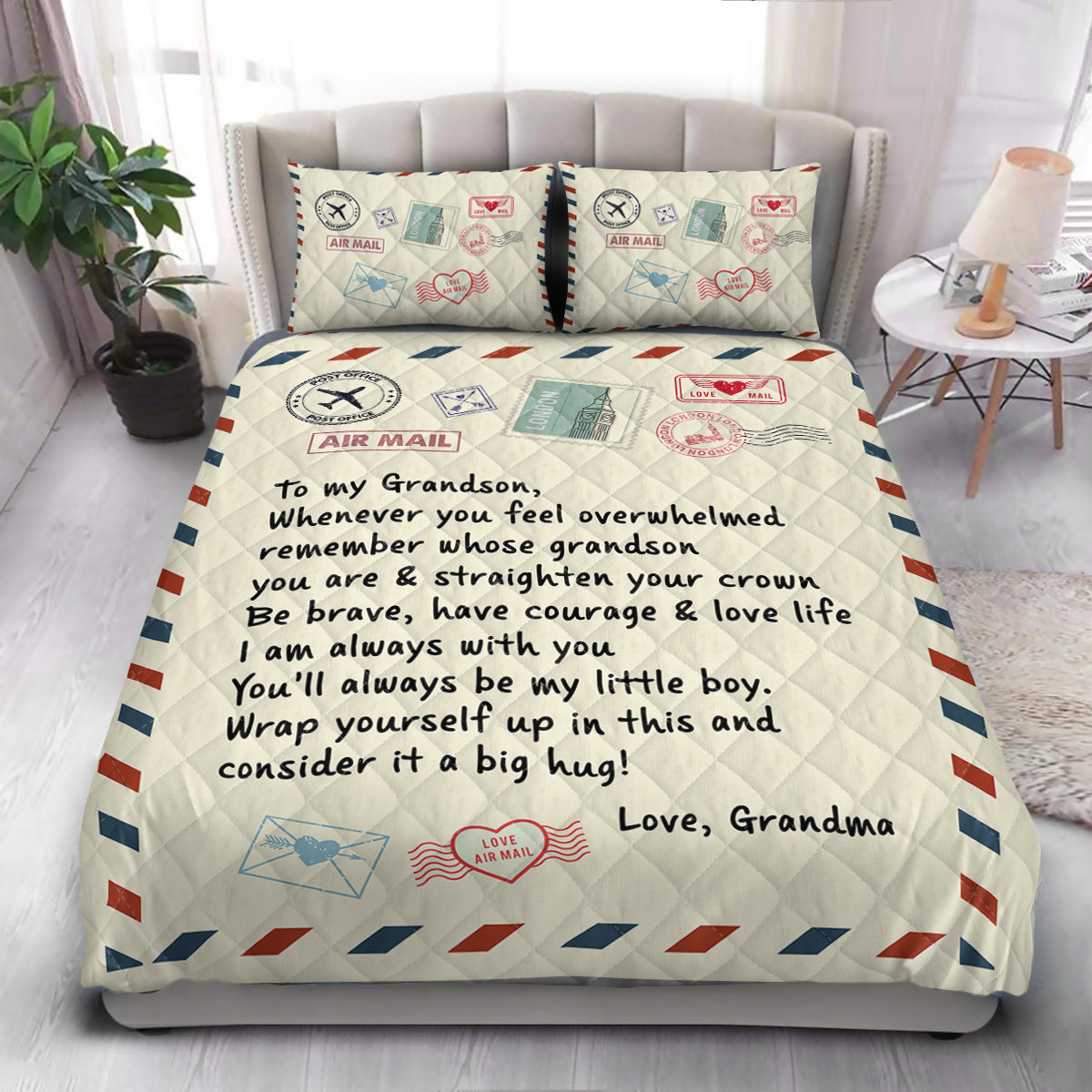 FGS To Grandson  Quilt Bedding Set