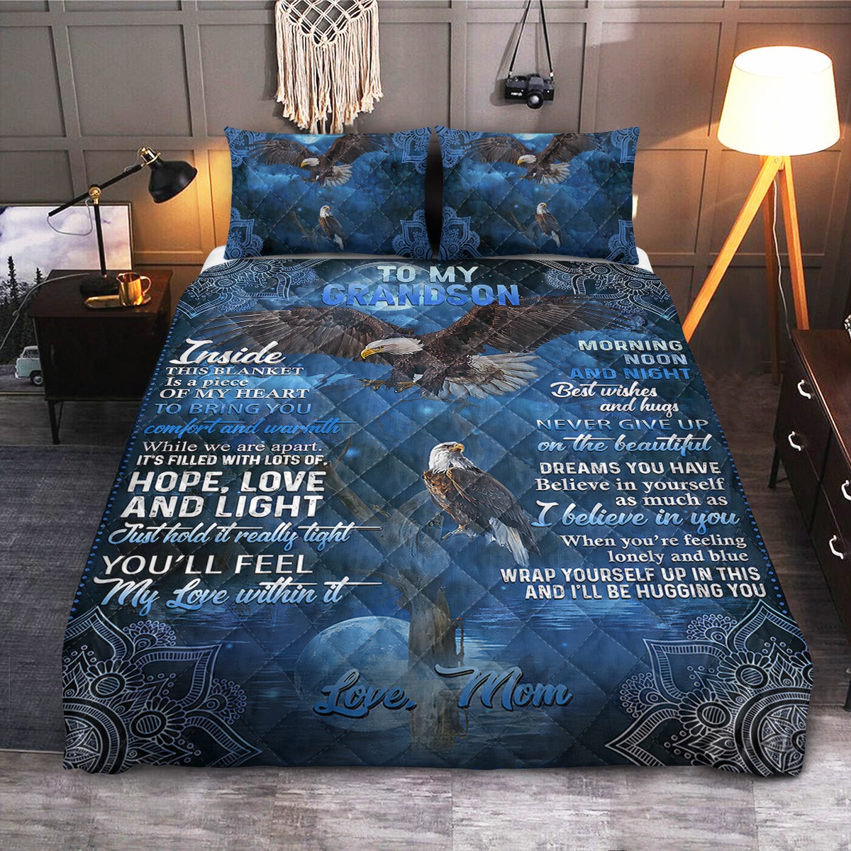 FGS To Grandson Eagle  Quilt Bedding Set