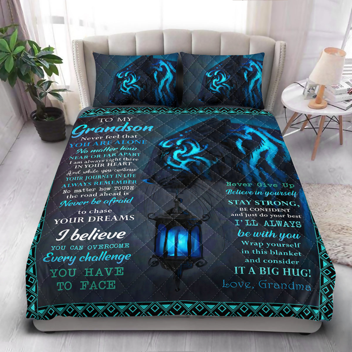 FGS To Grandson Tiger  Quilt Bedding Set