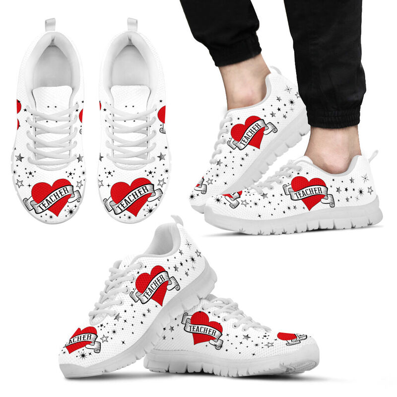 Teacher- Heart Shoes Sneakers, Running Shoes, Shoes For Women, Shoes For Men, Custom Shoes,- Love Sneakers