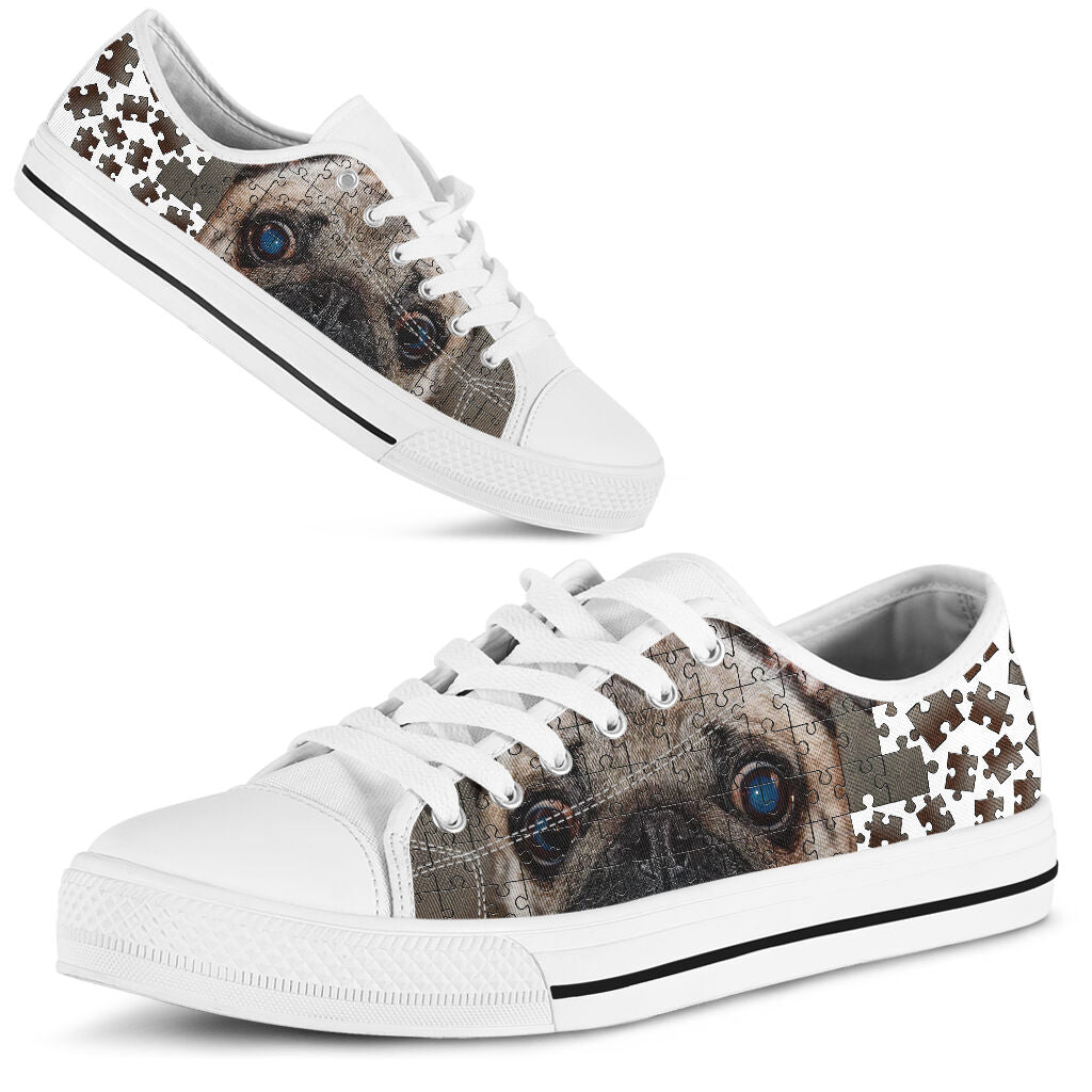 Pug Eyes Puzzles - Low Top Shoe - Love Love Top Shoes