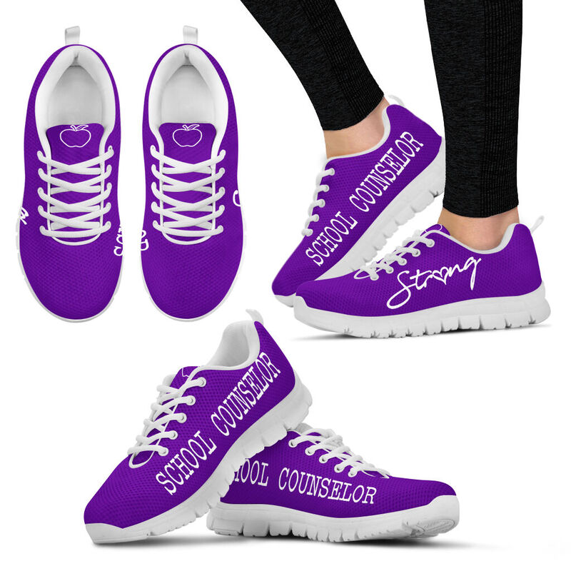 School Counselor Strong Purple Sneakers, Runni- Love Sneakers