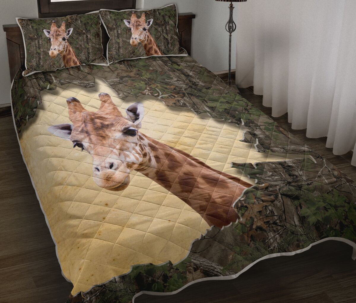 Giraffe Tree Tear Quilt Bed Set - Love Quilt Bedding Set
