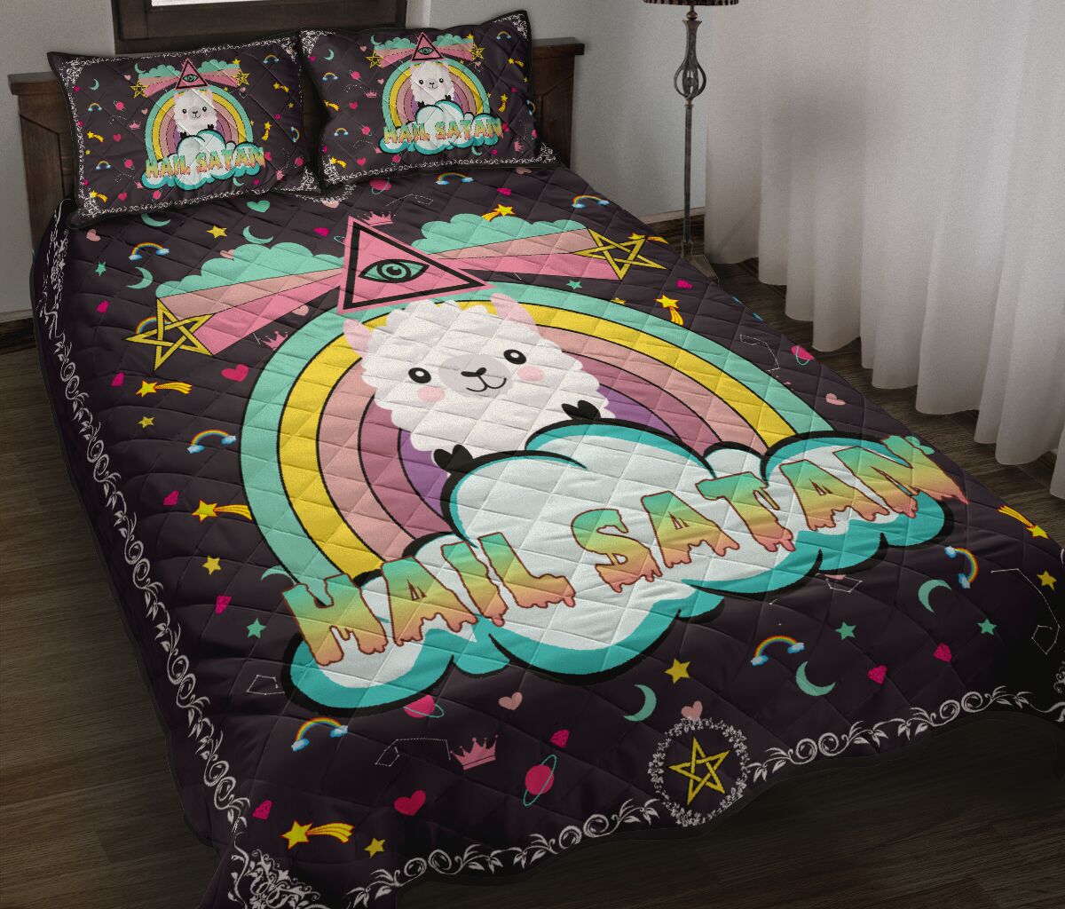 Llama Hail Satan - Bed Set - Love Quilt Bedding Set
