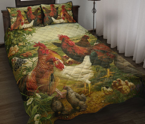 Chicken Painting Quilt Bed Set - Love Quilt Bedding Set