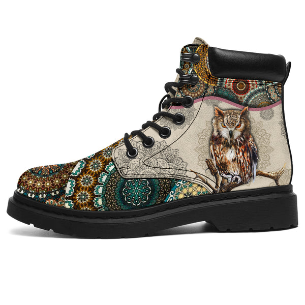 Owl - Vintage Mandala Asboot - Love All Season Boots