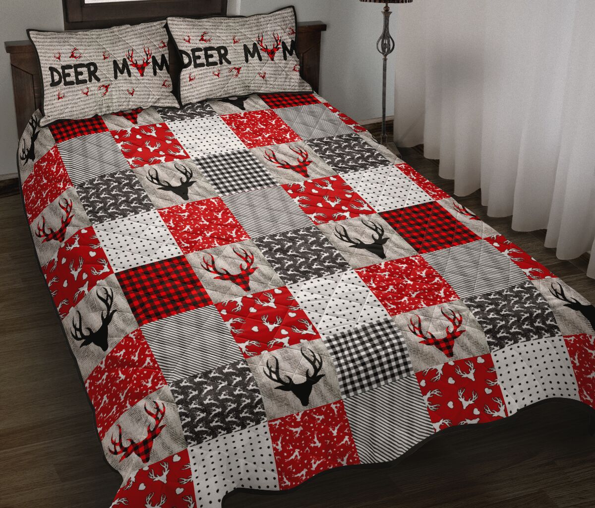 Deer Pattern Style Quilt Bed Set - Love Quilt Bedding Set