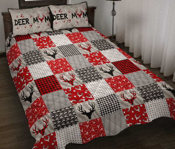 Deer Pattern Style Quilt Bed Set - Love Quilt Bedding Set