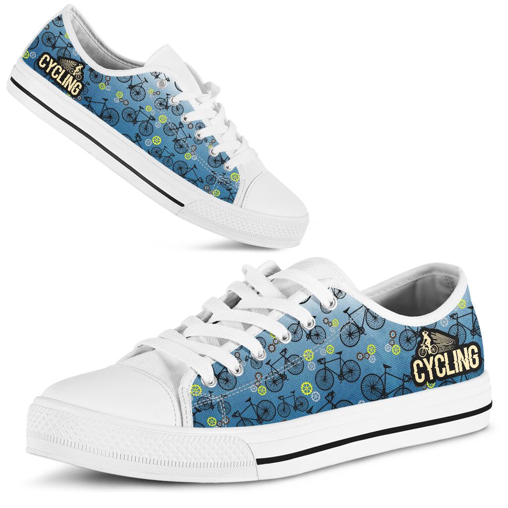 Cycling Patern Low Top Shoe - Love Low Top Shoes