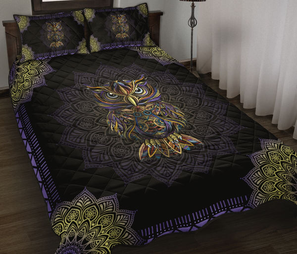 Owl Quilt Bed Set 98 - Love Quilt Bedding Set