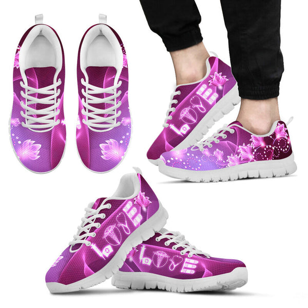 Nurse Love Flower Sneakers, Running Shoes, Shoes For Women, Shoes For Men, Custom Shoes, L- Love Sneakers
