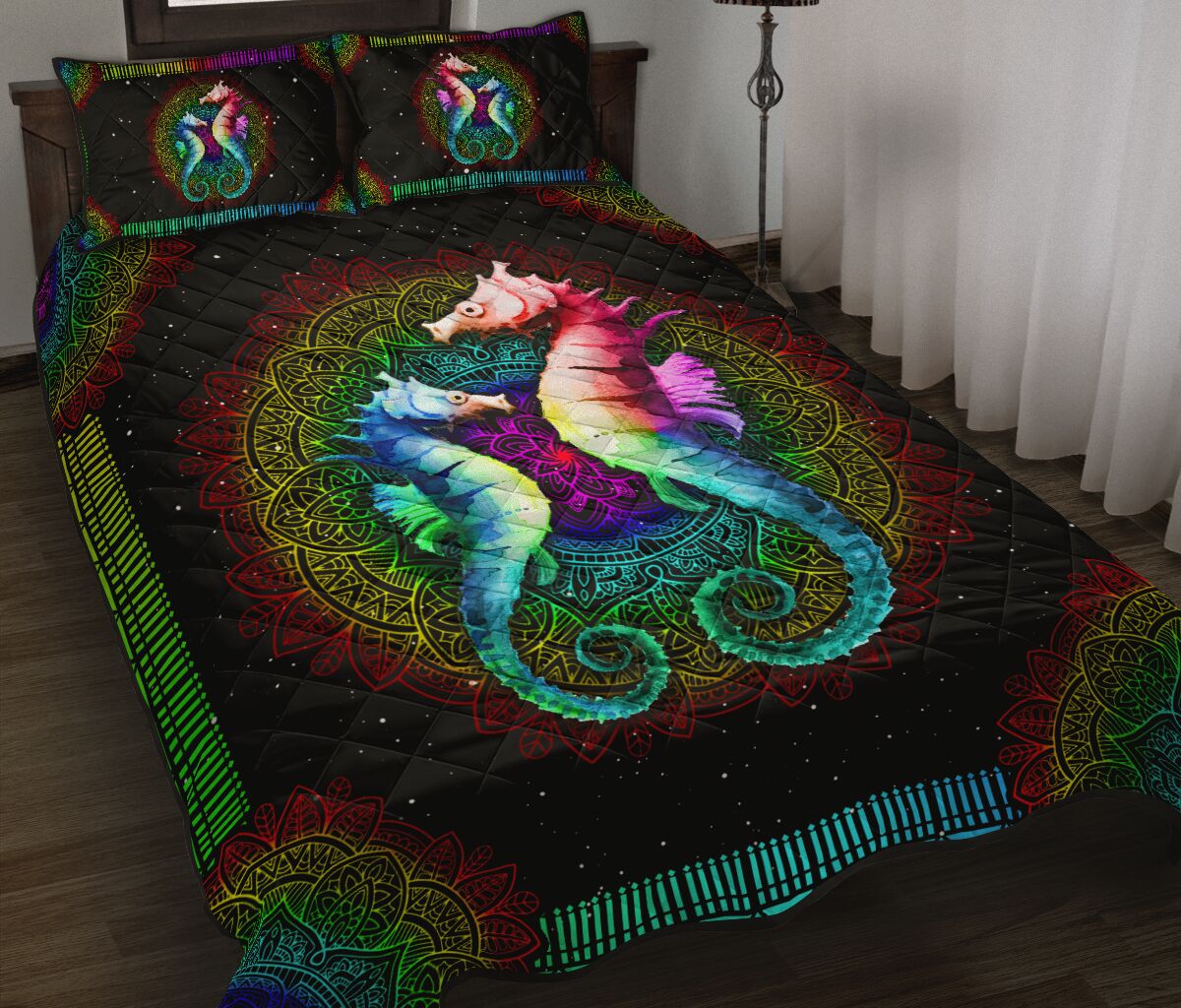 Quilt Bed Set - Seahorse - Rainbow 52 - Love Quilt Bedding Set