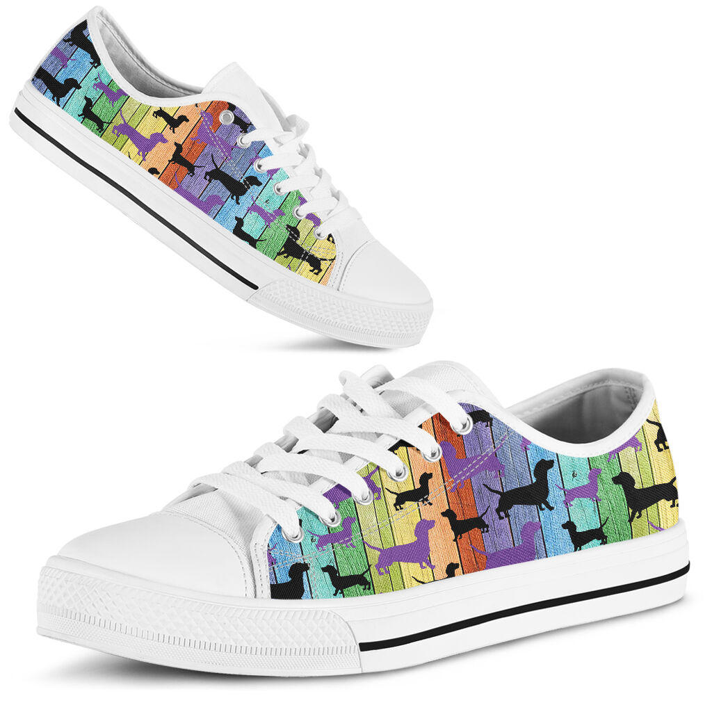Dachshund Wood Color - Low Top Shoe - Love Love Top Shoes